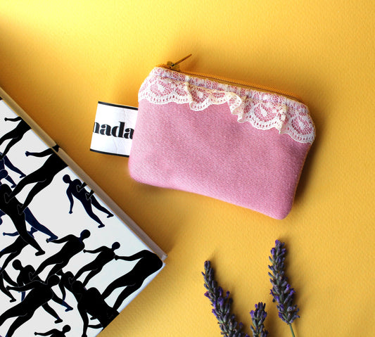 Mini Candy - Coin Purse - Vintage Lace | Retro-Chic Clutch - Handcrafted Gift - Handmade - Small Clutch - One-of-a-Kind Design