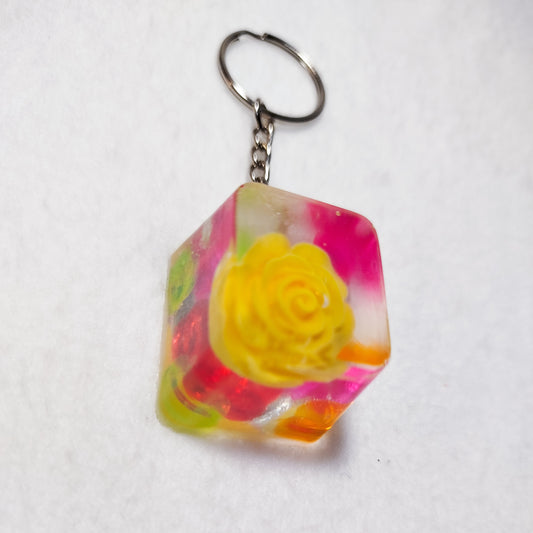 Handmade colorful ice cube keychain – Unique translucent resin, original kawaii keychain, bag charm, trendy handmade gift idea
