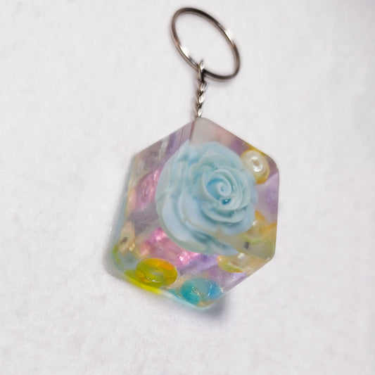 Handmade colorful ice cube keychain – Unique translucent resin, original kawaii keychain, bag charm, trendy handmade gift idea