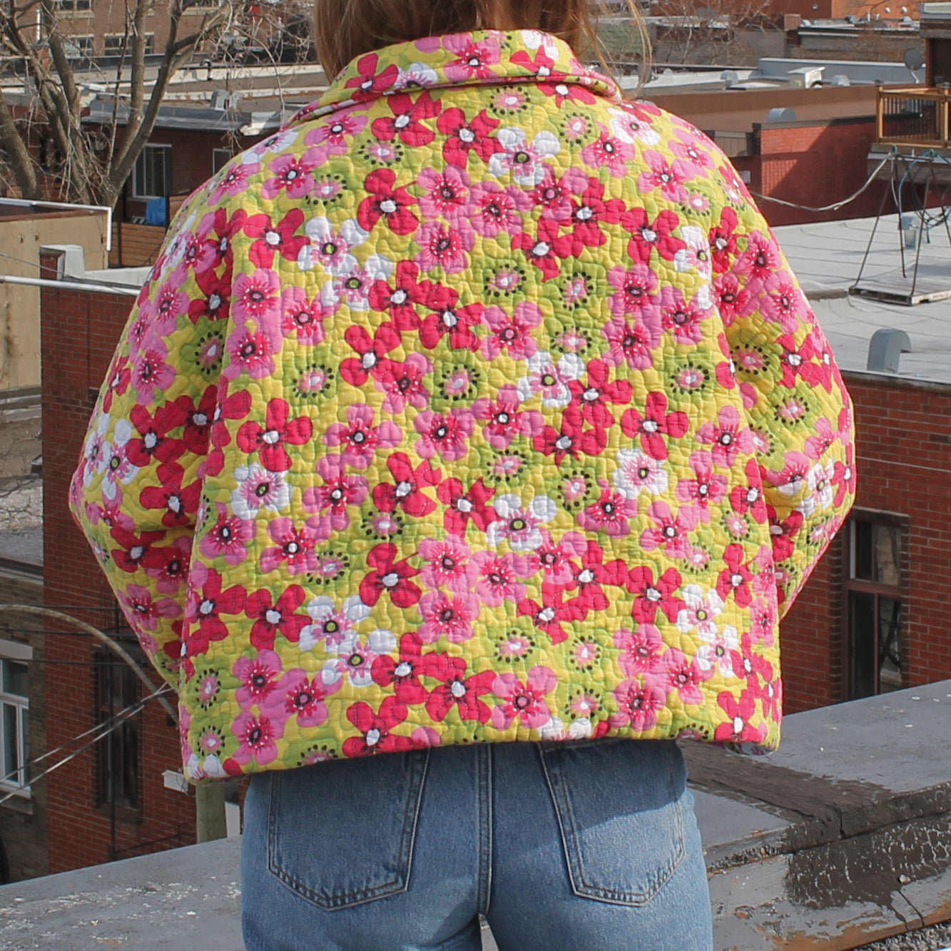 Handmade jacket from Montreal | One-of-a-kind artisanal jacket | Local ethical fashion | Original piece | Brown leather jacket | Upcycling