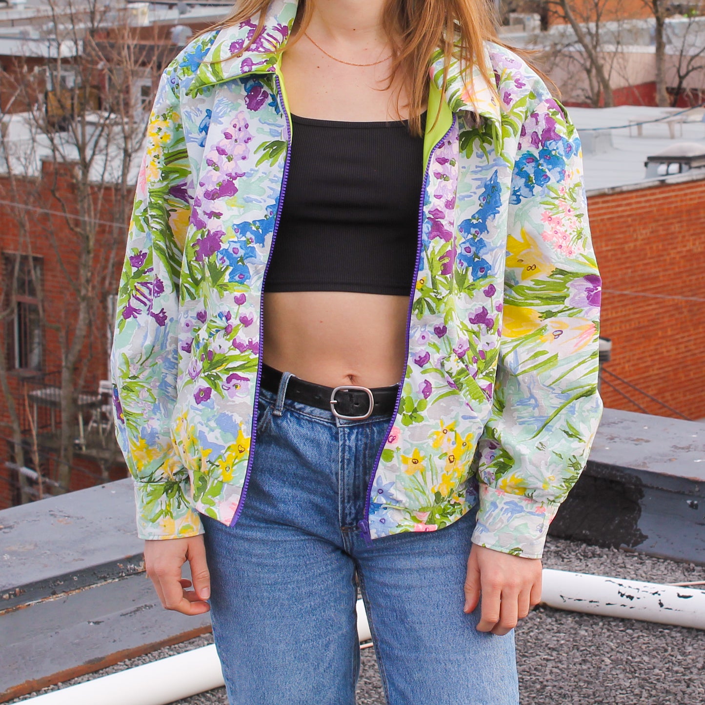 Handmade jacket from Montreal | One-of-a-kind artisanal jacket | Local ethical fashion | Original piece | Brown leather jacket | Upcycling