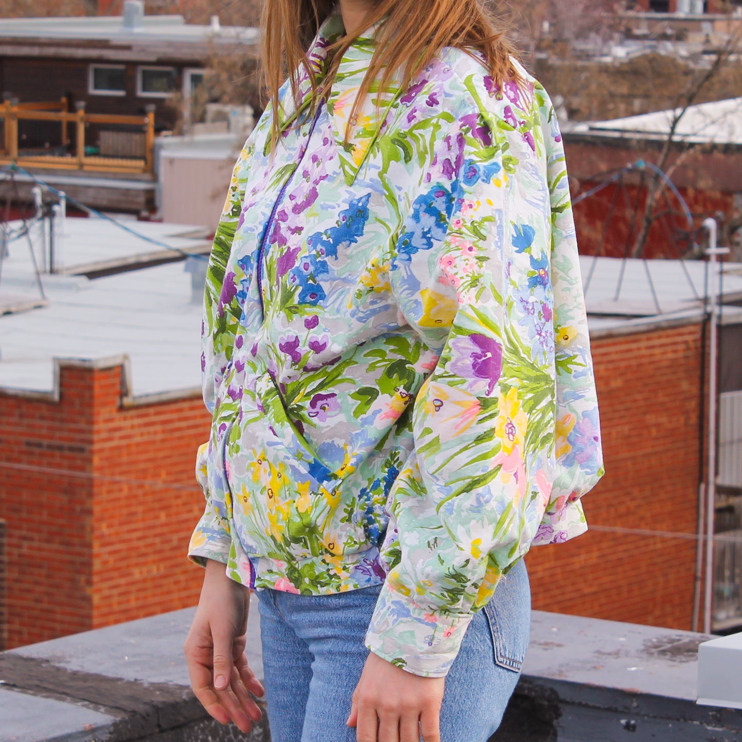 Handmade jacket from Montreal | One-of-a-kind artisanal jacket | Local ethical fashion | Original piece | Brown leather jacket | Upcycling