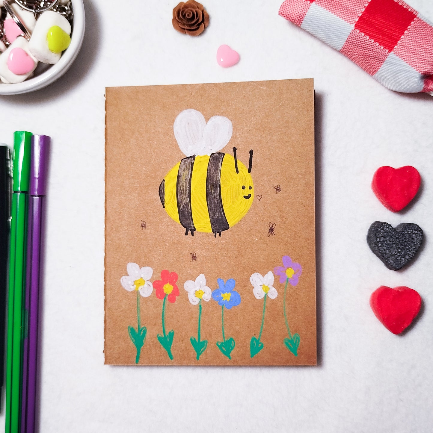 Hand-illustrated kraft notebook | A6 notebook | Original art notebook | Handcrafted gift | Abstract illustration | Children's notebook | Original illustration | Unique gift | Creative stationery
