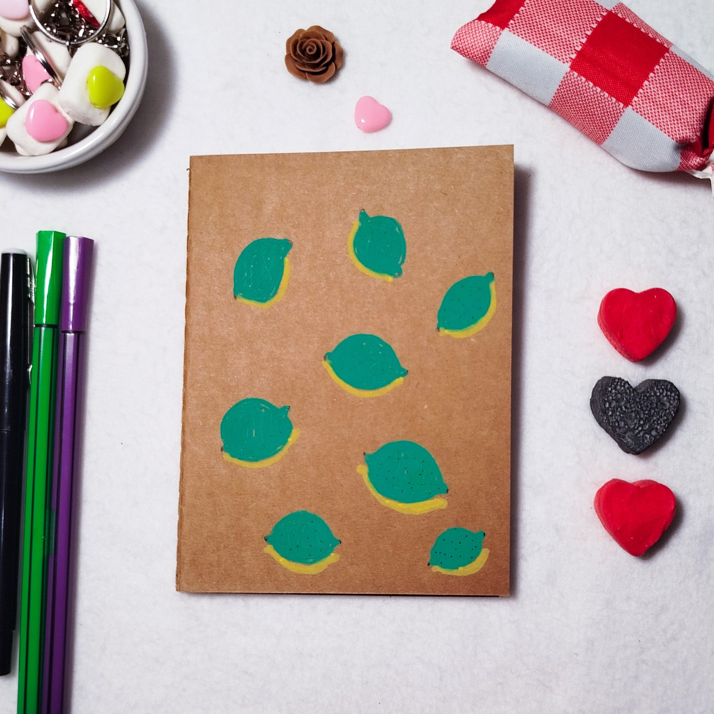 Hand-illustrated kraft notebook | A6 notebook | Original art notebook | Handcrafted gift | Abstract illustration | Children's notebook | Original illustration | Unique gift | Creative stationery