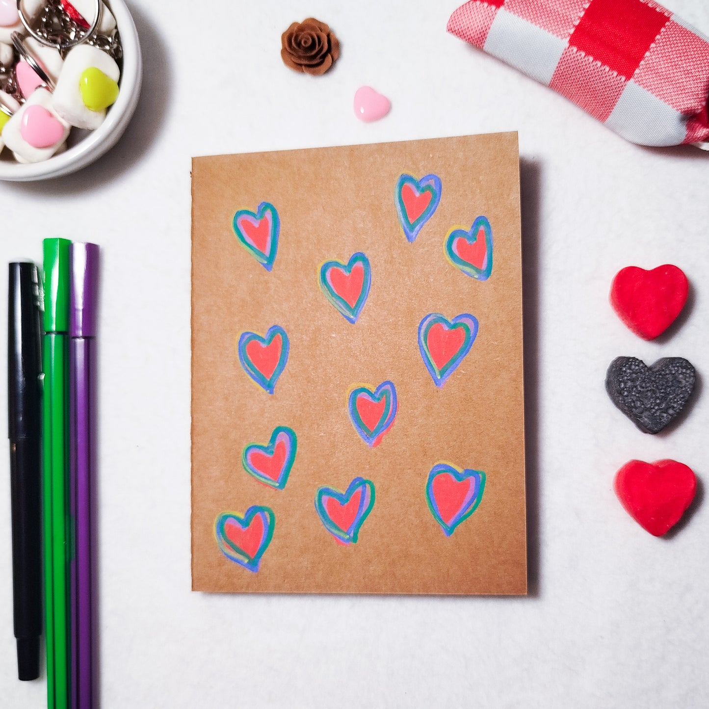 Hand-illustrated kraft notebook | A6 notebook | Original art notebook | Handcrafted gift | Abstract illustration | Children's notebook | Original illustration | Unique gift | Creative stationery