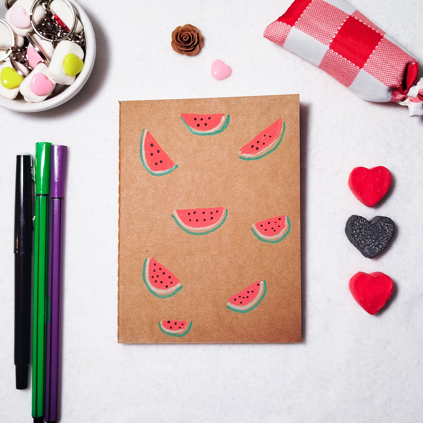 Hand-illustrated kraft notebook | A6 notebook | Original art notebook | Handcrafted gift | Abstract illustration | Children's notebook | Original illustration | Unique gift | Creative stationery