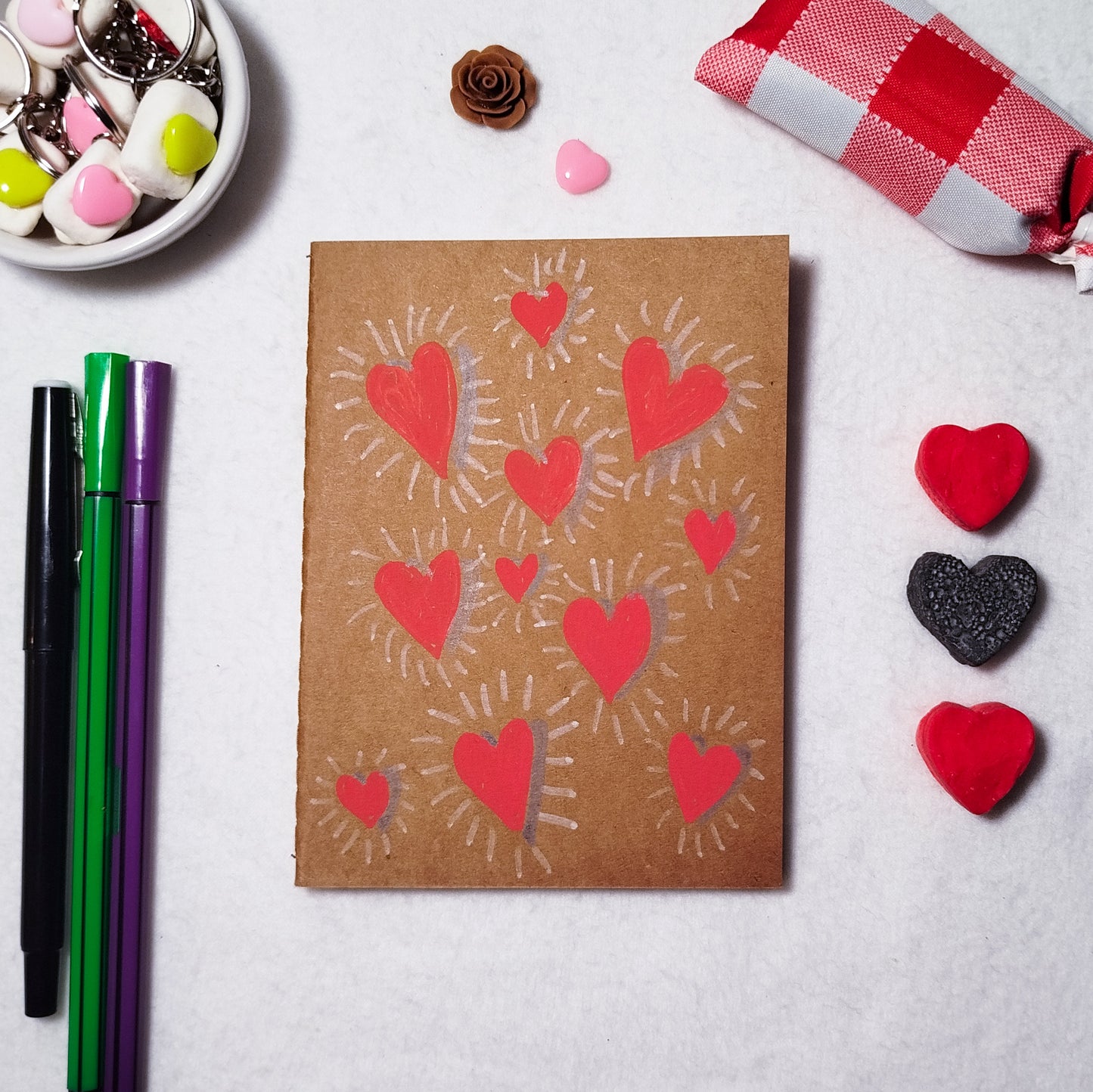 Hand-illustrated kraft notebook | A6 notebook | Original art notebook | Handcrafted gift | Abstract illustration | Children's notebook | Original illustration | Unique gift | Creative stationery