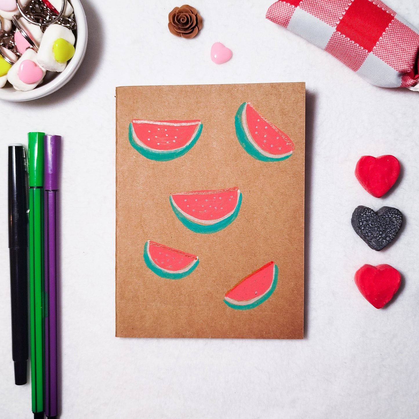 Hand-illustrated kraft notebook | A6 notebook | Original art notebook | Handcrafted gift | Abstract illustration | Children's notebook | Original illustration | Unique gift | Creative stationery