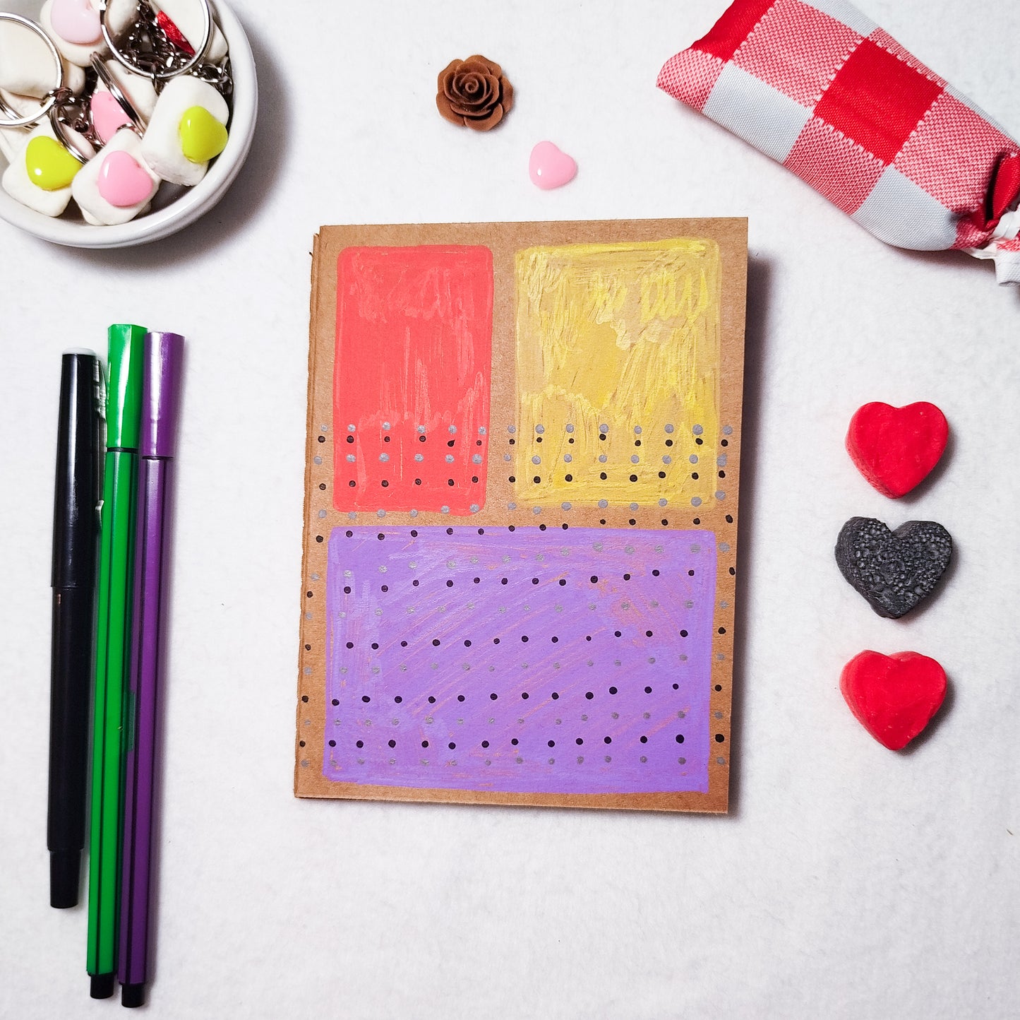 Hand-illustrated kraft notebook | A6 notebook | Original art notebook | Handcrafted gift | Abstract illustration | Children's notebook | Original illustration | Unique gift | Creative stationery
