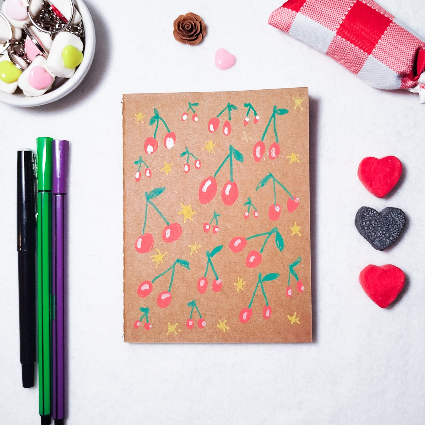 Hand-illustrated kraft notebook | A6 notebook | Original art notebook | Handcrafted gift | Abstract illustration | Children's notebook | Original illustration | Unique gift | Creative stationery