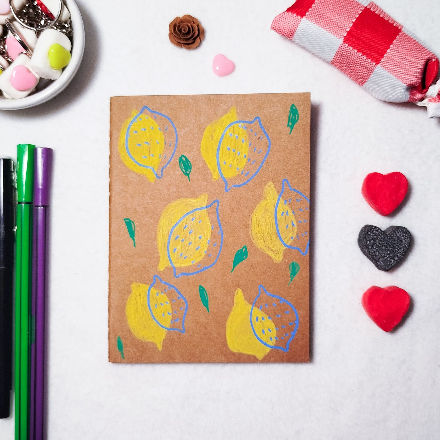 Hand-illustrated kraft notebook | A6 notebook | Original art notebook | Handcrafted gift | Abstract illustration | Children's notebook | Original illustration | Unique gift | Creative stationery