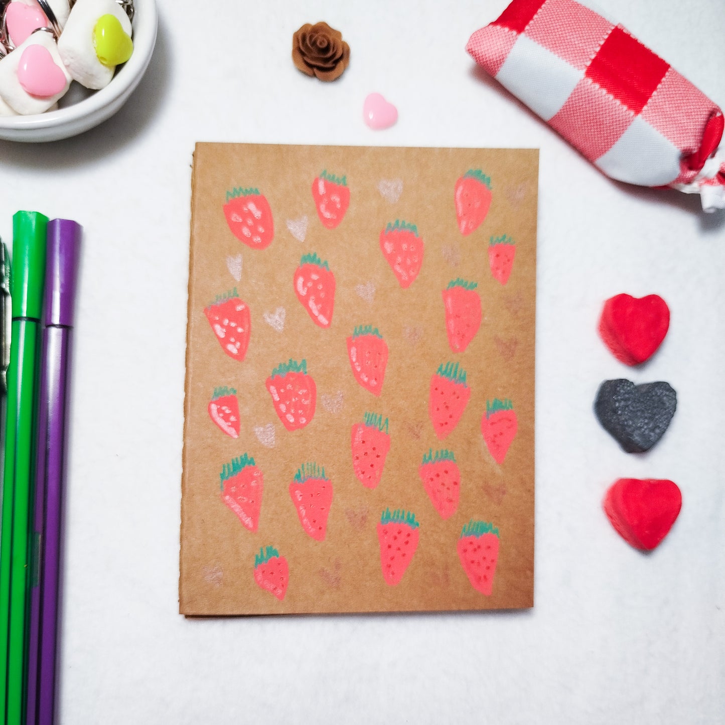 Hand-illustrated kraft notebook | A6 notebook | Original art notebook | Handcrafted gift | Abstract illustration | Children's notebook | Original illustration | Unique gift | Creative stationery