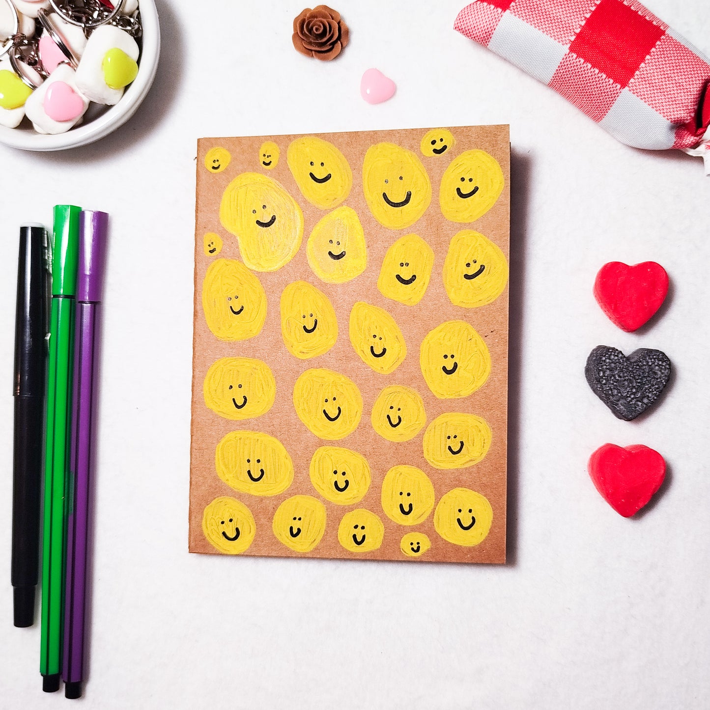 Hand-illustrated kraft notebook | A6 notebook | Original art notebook | Handcrafted gift | Abstract illustration | Children's notebook | Original illustration | Unique gift | Creative stationery
