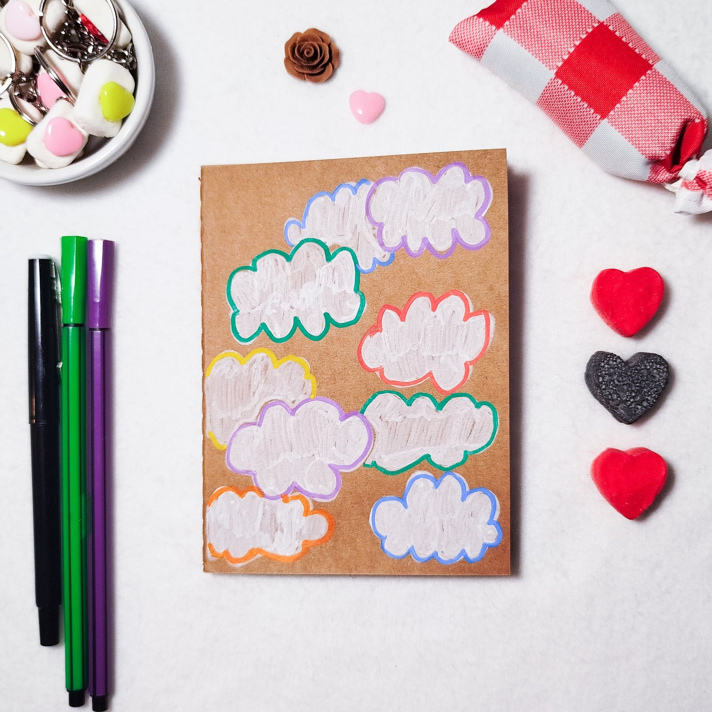 Hand-illustrated kraft notebook | A6 notebook | Original art notebook | Handcrafted gift | Abstract illustration | Children's notebook | Original illustration | Unique gift | Creative stationery