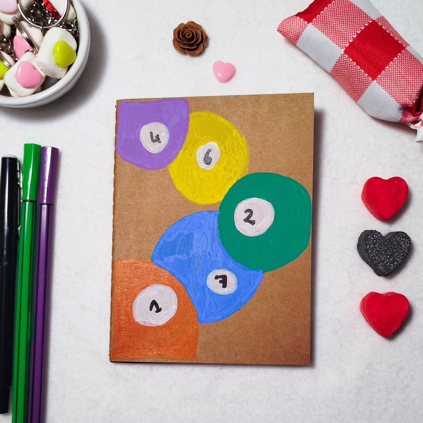 Hand-illustrated kraft notebook | A6 notebook | Original art notebook | Handcrafted gift | Abstract illustration | Children's notebook | Original illustration | Unique gift | Creative stationery