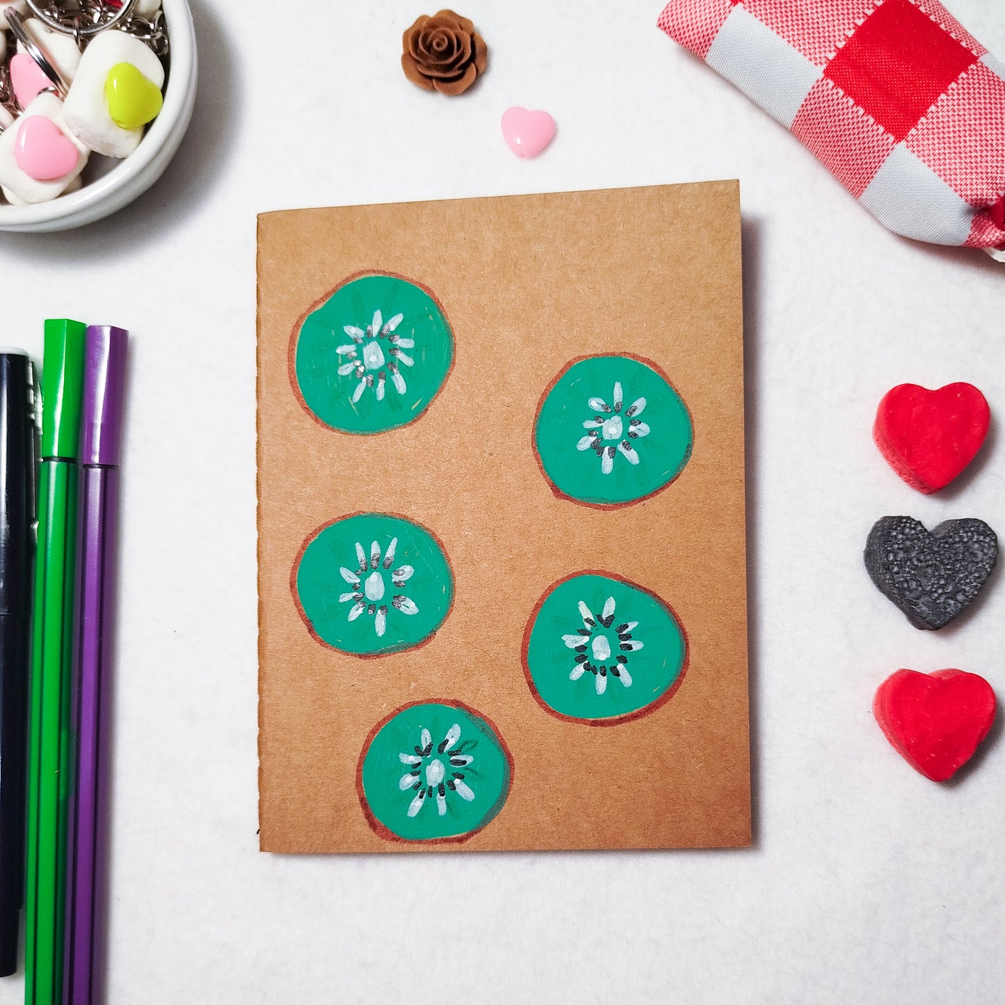 Hand-illustrated kraft notebook | A6 notebook | Original art notebook | Handcrafted gift | Abstract illustration | Children's notebook | Original illustration | Unique gift | Creative stationery