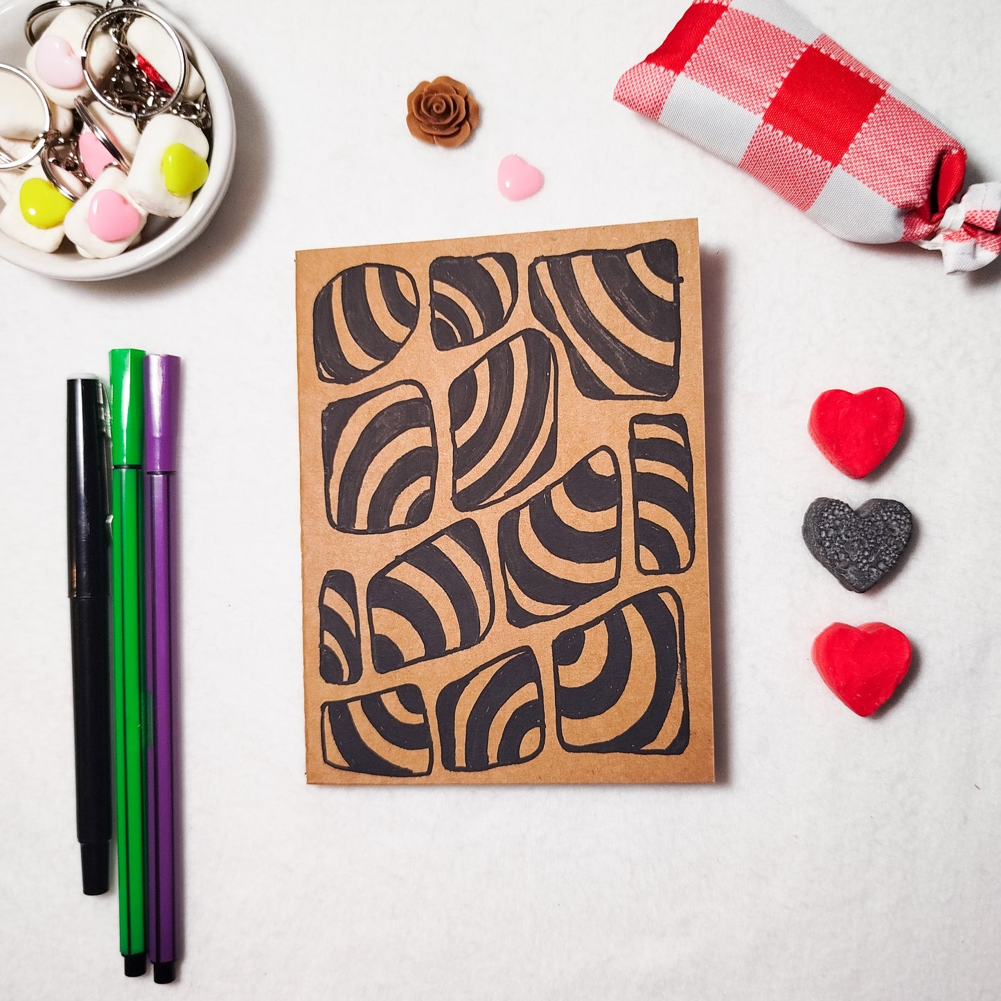 Hand-illustrated kraft notebook | A6 notebook | Original art notebook | Handcrafted gift | Abstract illustration | Children's notebook | Original illustration | Unique gift | Creative stationery