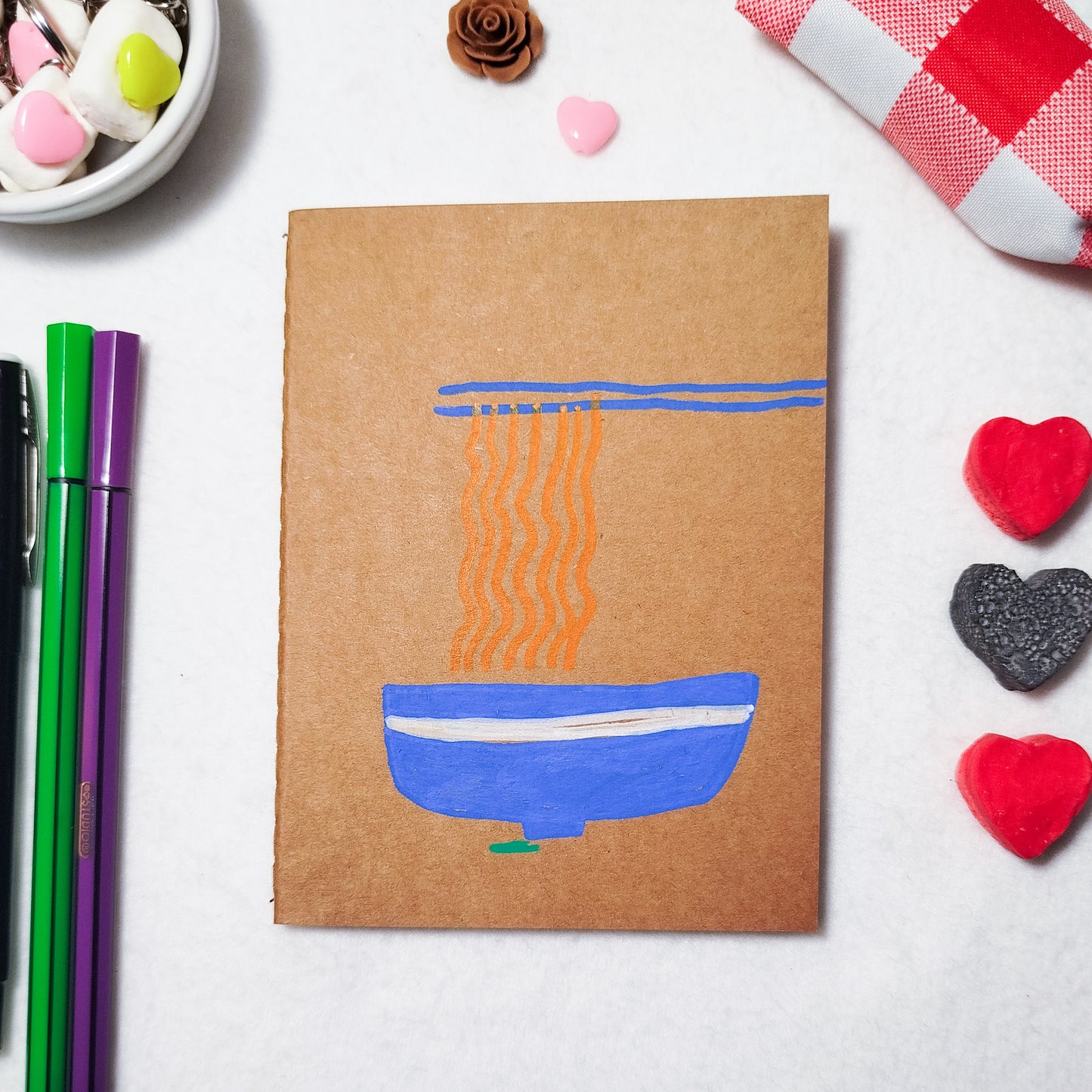 Hand-illustrated kraft notebook | A6 notebook | Original art notebook | Handcrafted gift | Abstract illustration | Children's notebook | Original illustration | Unique gift | Creative stationery