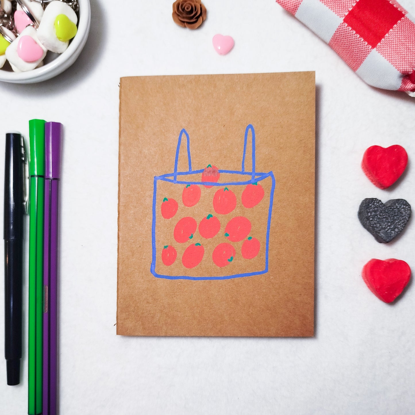 Hand-illustrated kraft notebook | A6 notebook | Original art notebook | Handcrafted gift | Abstract illustration | Children's notebook | Original illustration | Unique gift | Creative stationery