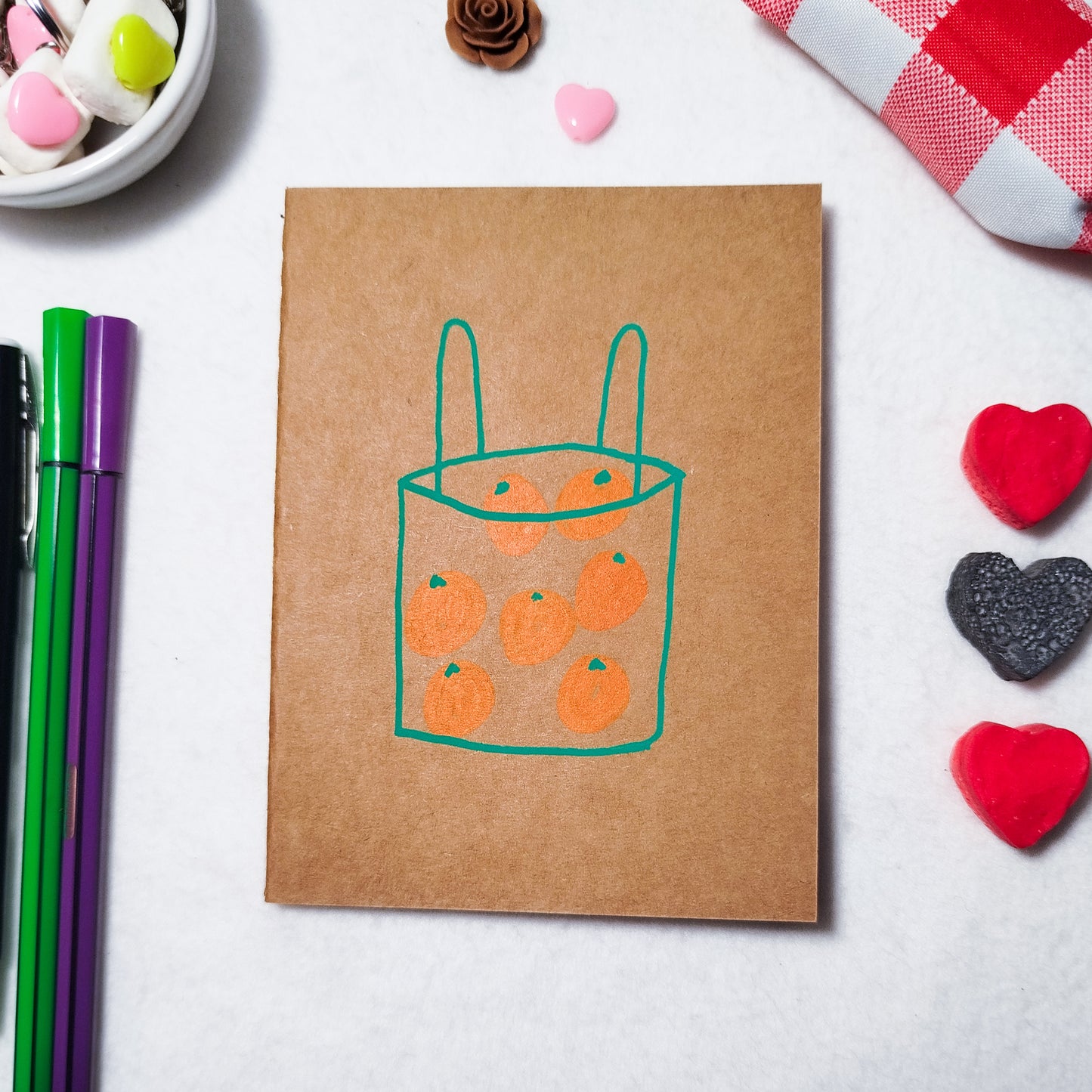Hand-illustrated kraft notebook | A6 notebook | Original art notebook | Handcrafted gift | Abstract illustration | Children's notebook | Original illustration | Unique gift | Creative stationery