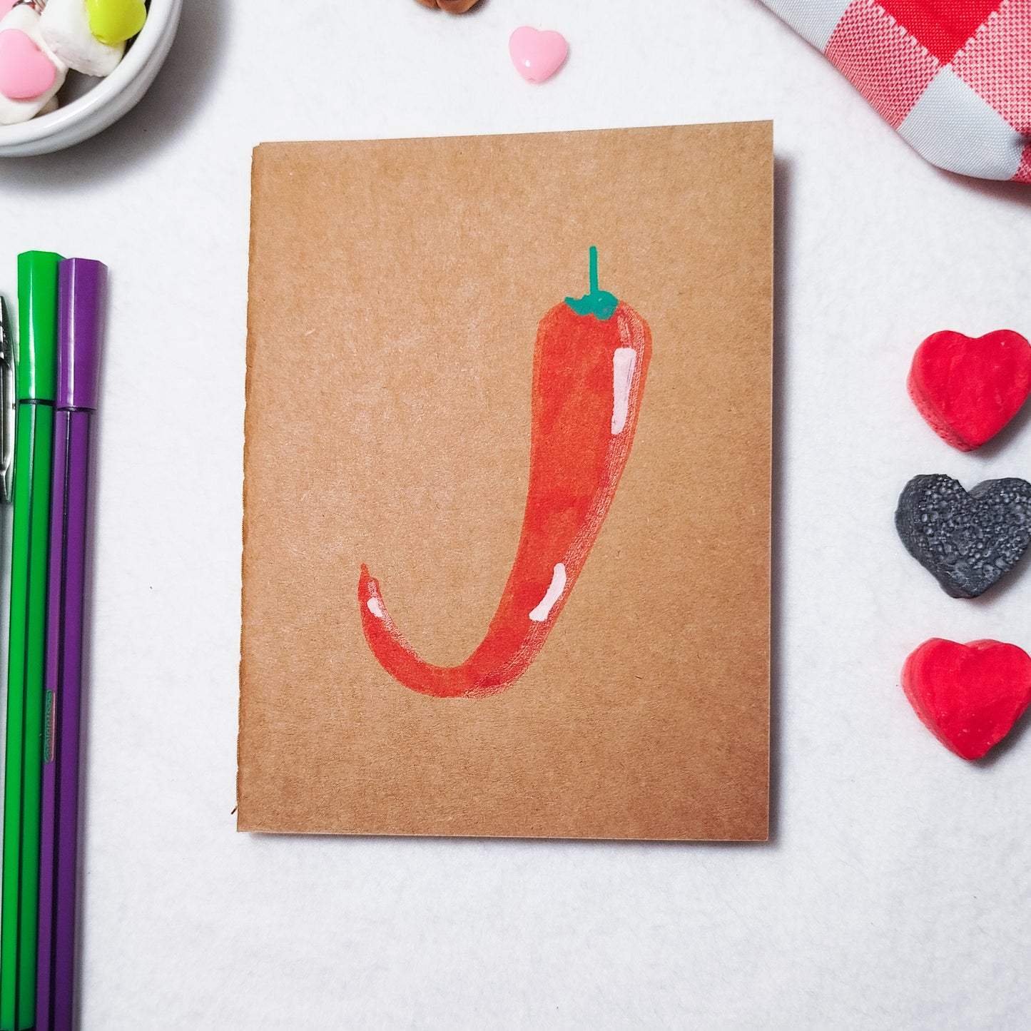 Hand-illustrated kraft notebook | A6 notebook | Original art notebook | Handcrafted gift | Abstract illustration | Children's notebook | Original illustration | Unique gift | Creative stationery