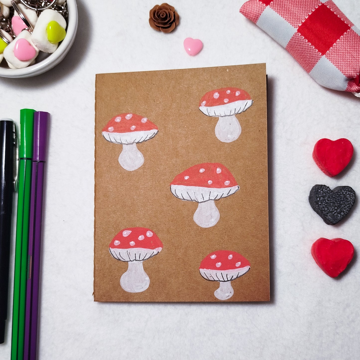 Hand-illustrated kraft notebook | A6 notebook | Original art notebook | Handcrafted gift | Abstract illustration | Children's notebook | Original illustration | Unique gift | Creative stationery