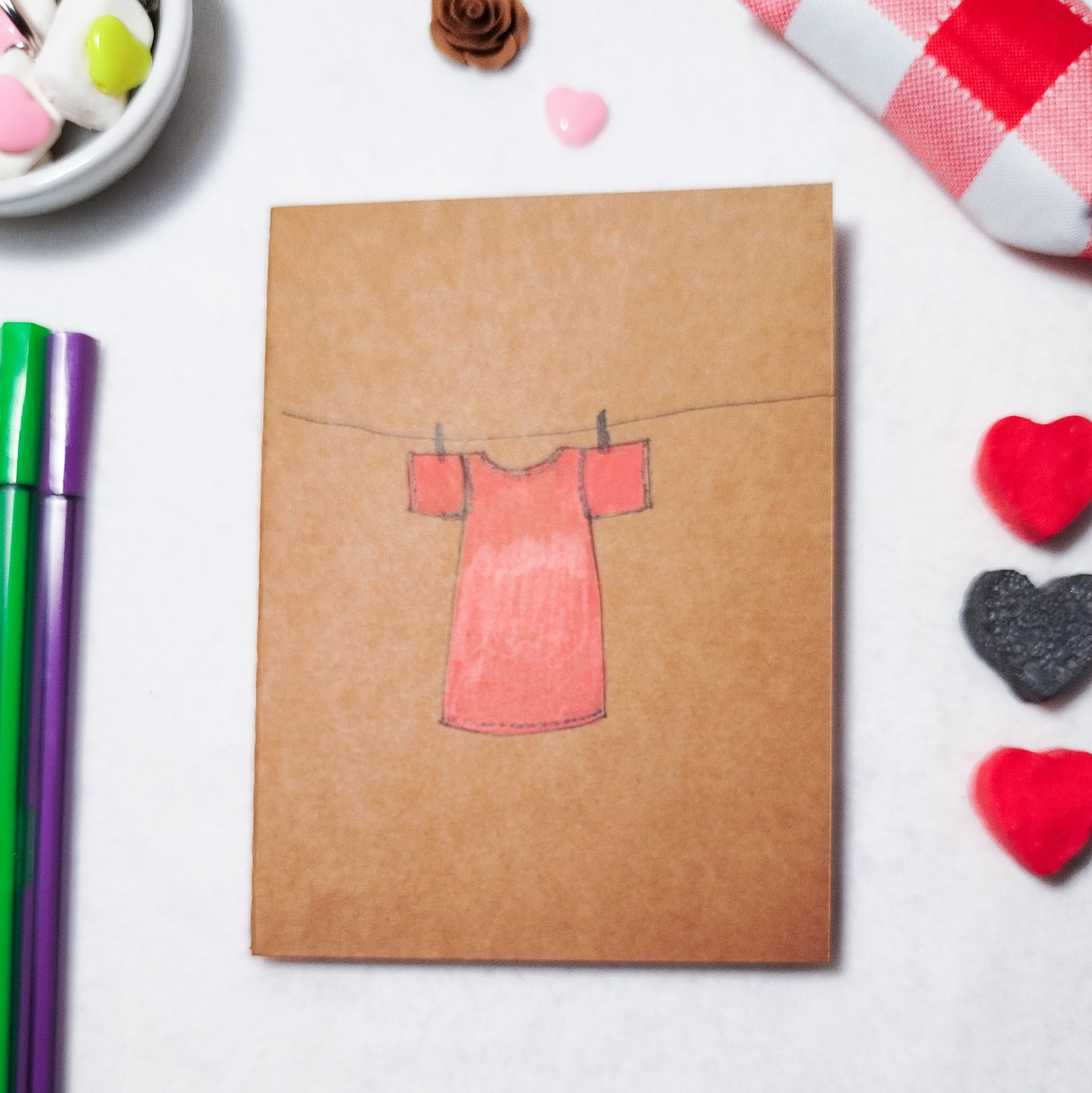 Hand-illustrated kraft notebook | A6 notebook | Original art notebook | Handcrafted gift | Abstract illustration | Children's notebook | Original illustration | Unique gift | Creative stationery