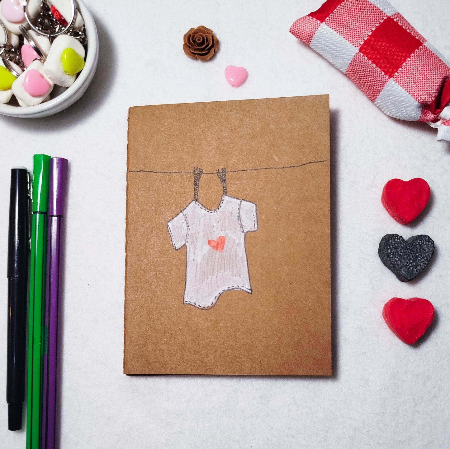 Hand-illustrated kraft notebook | A6 notebook | Original art notebook | Handcrafted gift | Abstract illustration | Children's notebook | Original illustration | Unique gift | Creative stationery