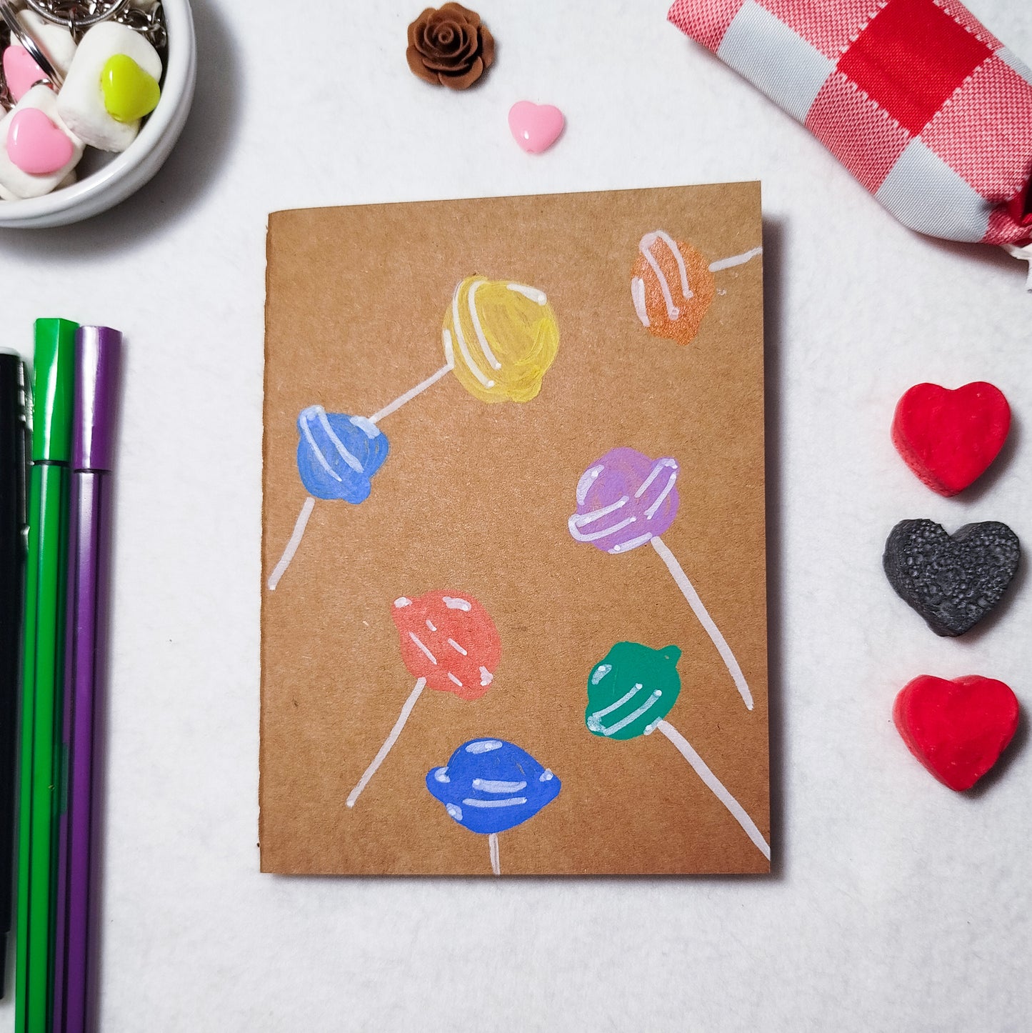 Hand-illustrated kraft notebook | A6 notebook | Original art notebook | Handcrafted gift | Abstract illustration | Children's notebook | Original illustration | Unique gift | Creative stationery