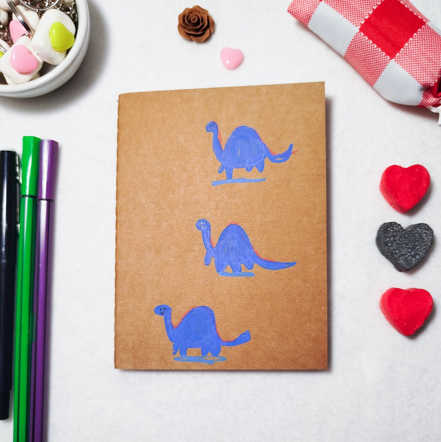 Hand-illustrated kraft notebook | A6 notebook | Original art notebook | Handcrafted gift | Abstract illustration | Children's notebook | Original illustration | Unique gift | Creative stationery