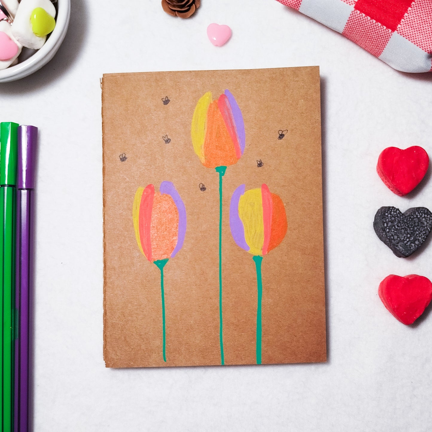 Hand-illustrated kraft notebook | A6 notebook | Original art notebook | Handcrafted gift | Abstract illustration | Children's notebook | Original illustration | Unique gift | Creative stationery