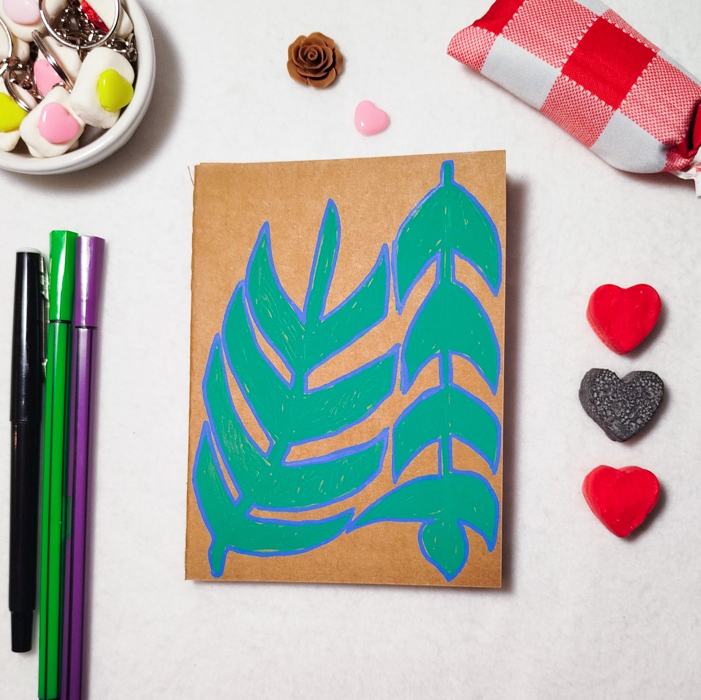Hand-illustrated kraft notebook | A6 notebook | Original art notebook | Handcrafted gift | Abstract illustration | Children's notebook | Original illustration | Unique gift | Creative stationery