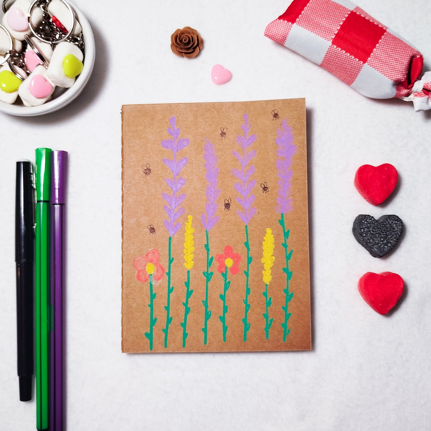 Hand-illustrated kraft notebook | A6 notebook | Original art notebook | Handcrafted gift | Abstract illustration | Children's notebook | Original illustration | Unique gift | Creative stationery