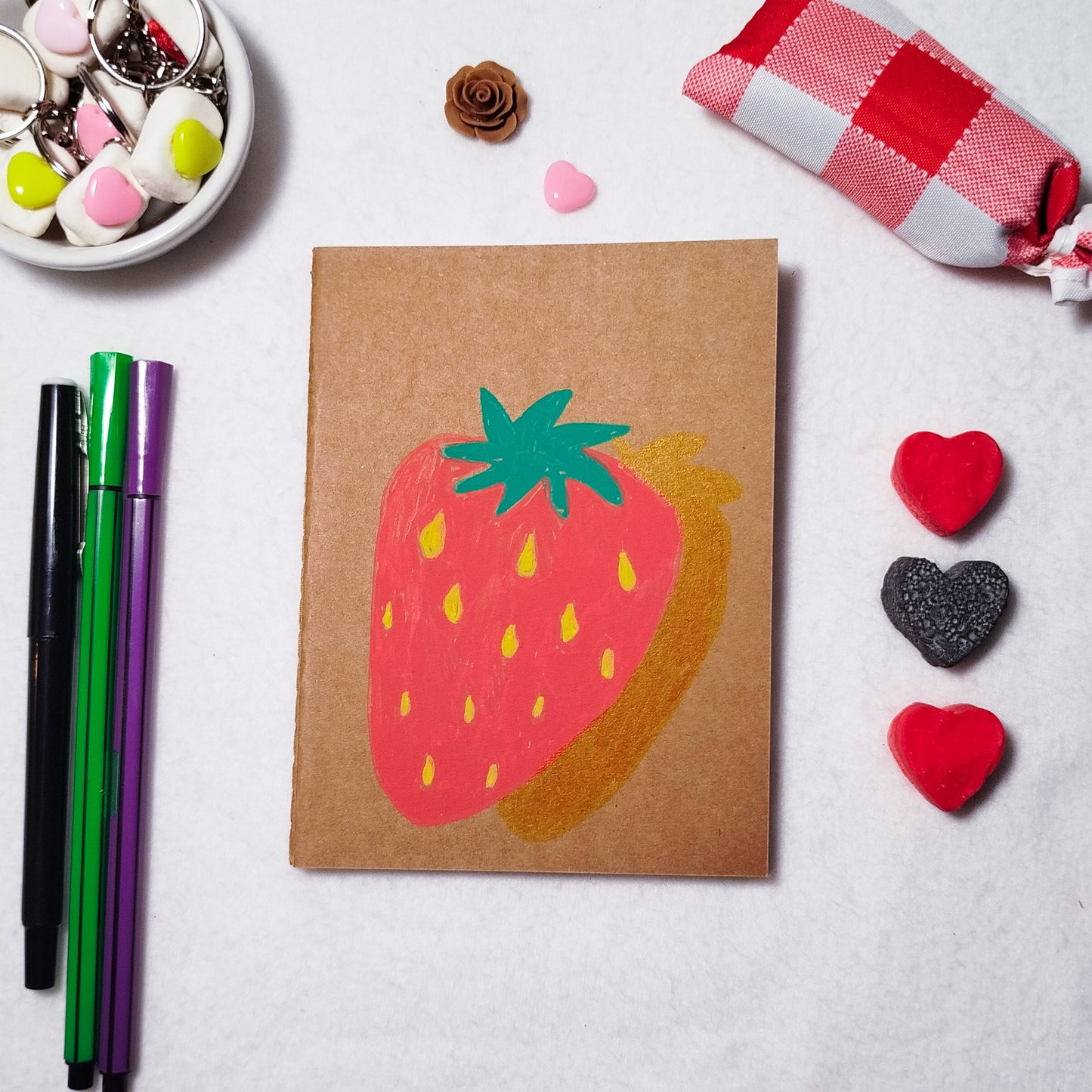 Hand-illustrated kraft notebook | A6 notebook | Original art notebook | Handcrafted gift | Abstract illustration | Children's notebook | Original illustration | Unique gift | Creative stationery