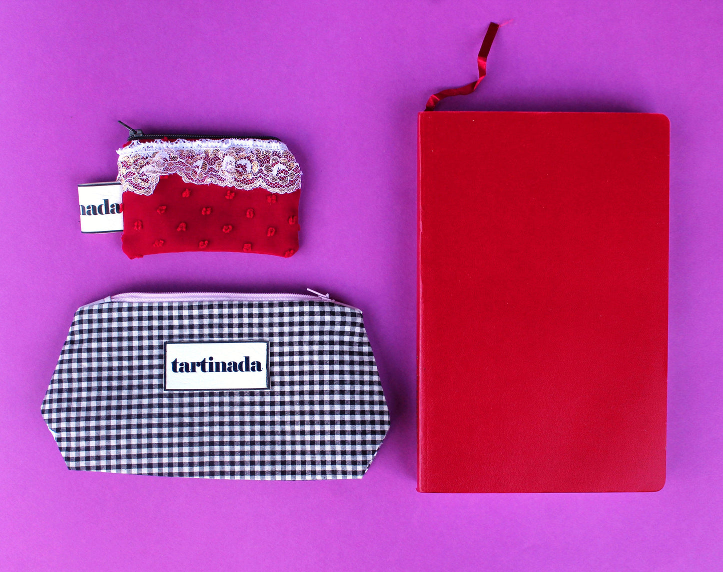 Red Plumetti - Coin Purse - Vintage Lace | Retro-Chic Clutch - Handcrafted Gift - Handmade - Small Clutch - One-of-a-Kind Design