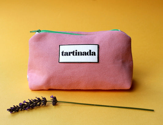 Pink Pouch - Handmade Vintage Fabric Pouch | Colorful Textured Pouch | Unique Boho Accessory - Makeup Pouch - School Pouch