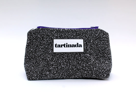 Black Pouch - Handmade Vintage Fabric Pouch | Colorful Textured Pouch | Unique Boho Accessory - Makeup Pouch - School Pouch
