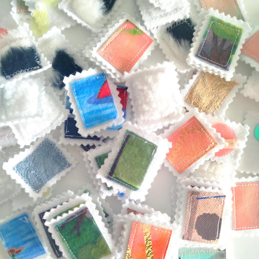 Handmade fabric stamp - mini handmade stamp - unique sewing patch - scrapbooking decoration