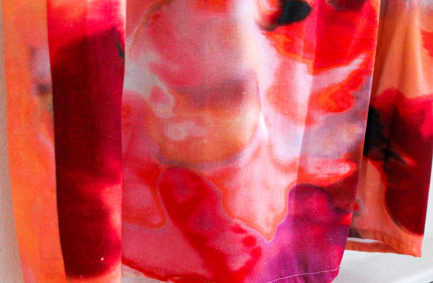 Abstract Red Dress | Wearable Art Dress | Upcycled Fashion Made in Montreal | Women's Size Large | One of a Kind Handmade Dress