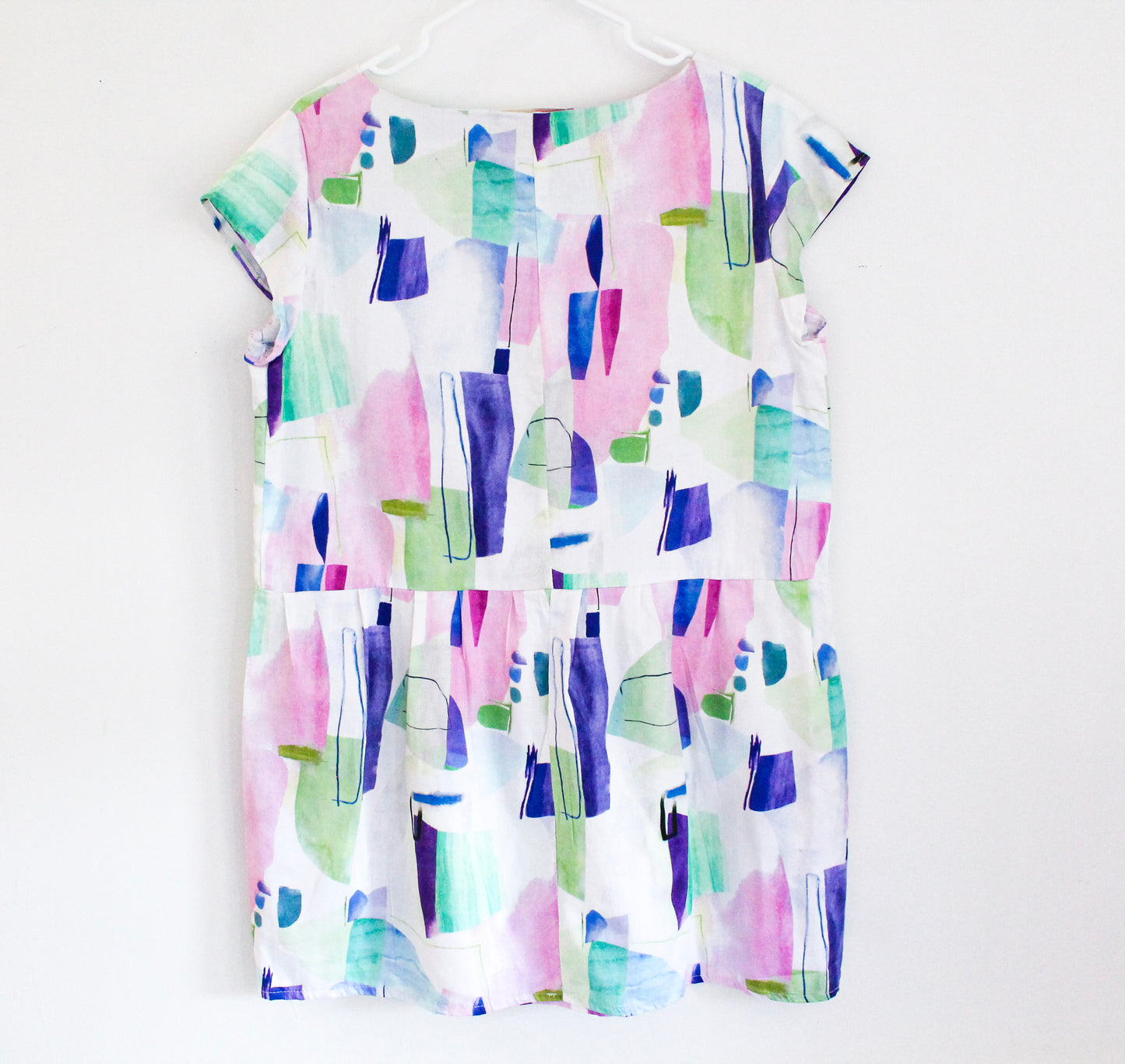 80s Inspired Summer Dress | Upcycled Fashion Made in Montreal | Women's Size Large | Lightweight Dress | One of a Kind Handmade Clothing