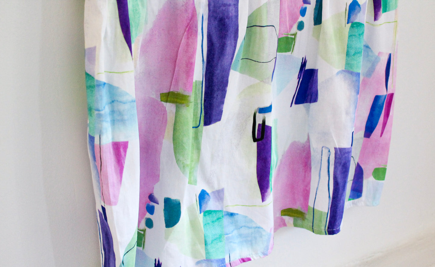 80s Inspired Summer Dress | Upcycled Fashion Made in Montreal | Women's Size Large | Lightweight Dress | One of a Kind Handmade Clothing
