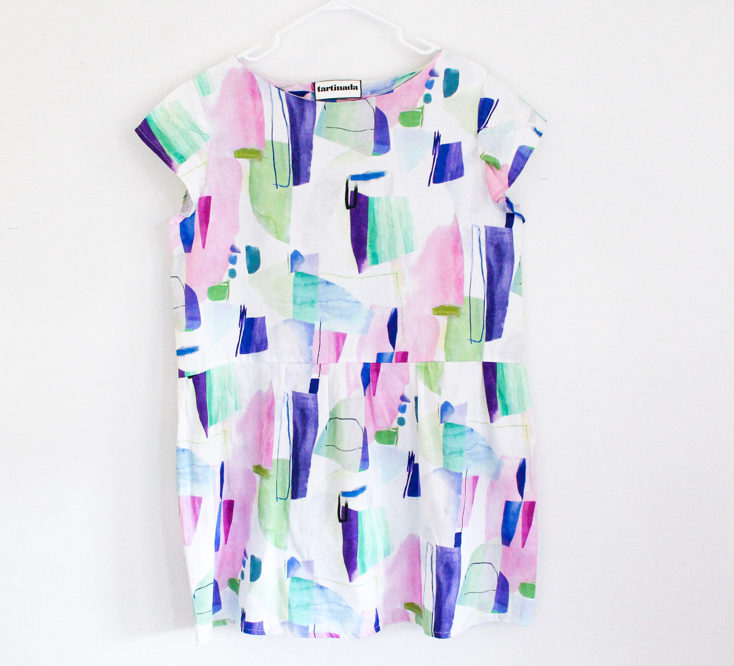 80s Inspired Summer Dress | Upcycled Fashion Made in Montreal | Women's Size Large | Lightweight Dress | One of a Kind Handmade Clothing