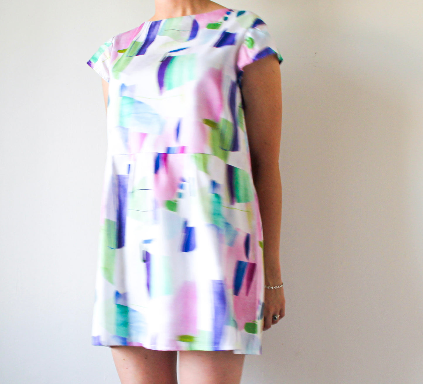 80s Inspired Summer Dress | Upcycled Fashion Made in Montreal | Women's Size Large | Lightweight Dress | One of a Kind Handmade Clothing