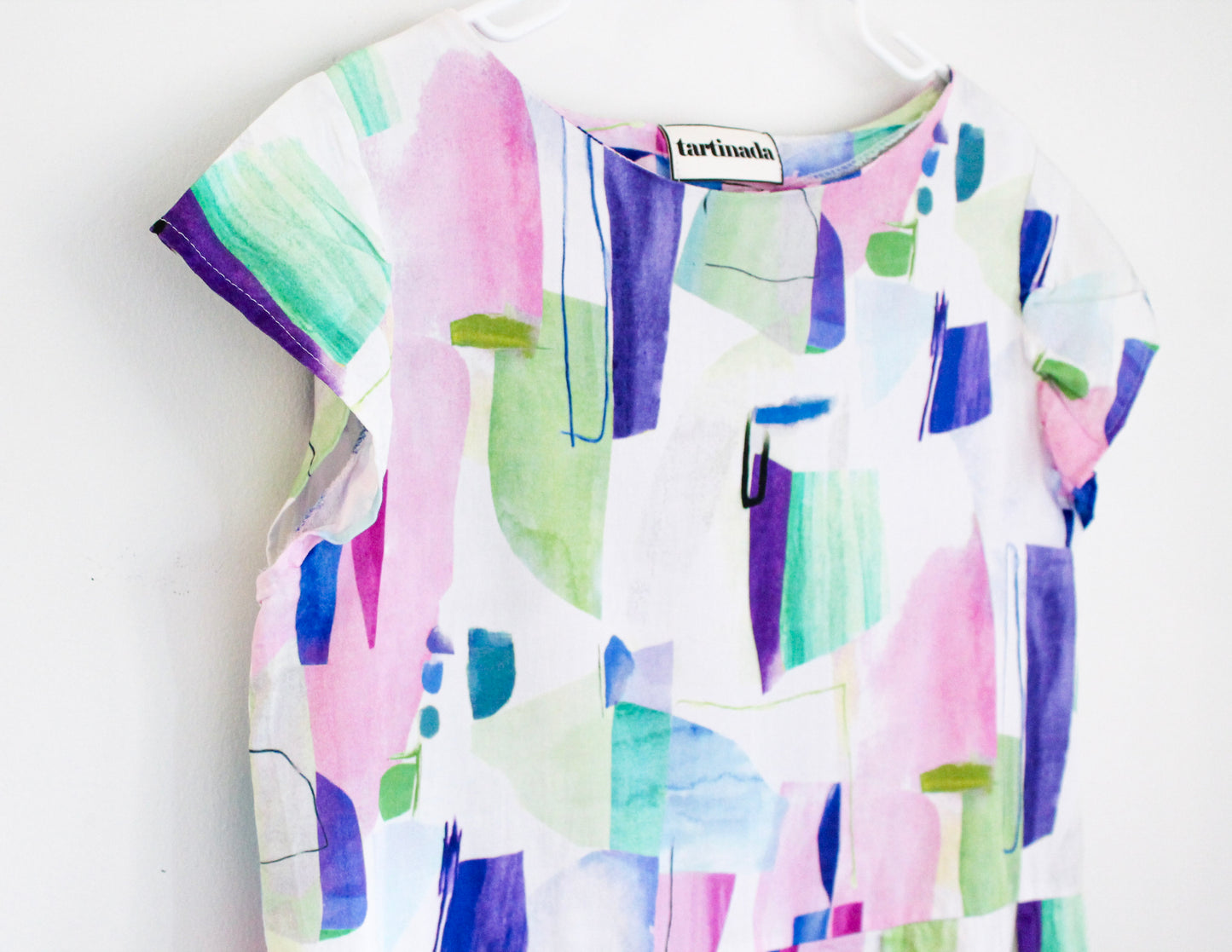 80s Inspired Summer Dress | Upcycled Fashion Made in Montreal | Women's Size Large | Lightweight Dress | One of a Kind Handmade Clothing